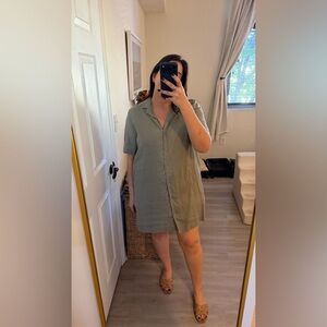 Everlane Olive Green Shirt Dress
